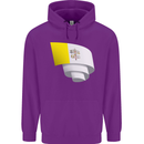Curled Vatican Flag Childrens Kids Hoodie Purple
