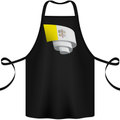 Curled Vatican Flag Cotton Apron 100% Organic Black