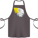 Curled Vatican Flag Cotton Apron 100% Organic Dark Grey