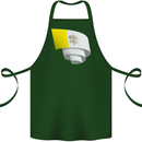 Curled Vatican Flag Cotton Apron 100% Organic Forest Green