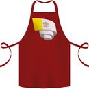 Curled Vatican Flag Cotton Apron 100% Organic Maroon