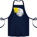 Curled Vatican Flag Cotton Apron 100% Organic Navy Blue