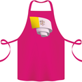 Curled Vatican Flag Cotton Apron 100% Organic Pink