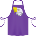 Curled Vatican Flag Cotton Apron 100% Organic Purple