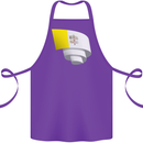 Curled Vatican Flag Cotton Apron 100% Organic Purple