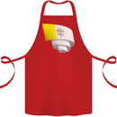 Curled Vatican Flag Cotton Apron 100% Organic Red