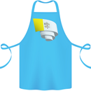 Curled Vatican Flag Cotton Apron 100% Organic Turquoise