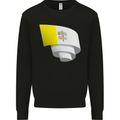 Curled Vatican Flag Kids Sweatshirt Jumper Black