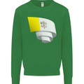 Curled Vatican Flag Kids Sweatshirt Jumper Irish Green