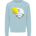 Curled Vatican Flag Kids Sweatshirt Jumper Light Blue
