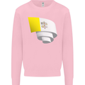Curled Vatican Flag Kids Sweatshirt Jumper Light Pink