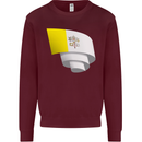 Curled Vatican Flag Kids Sweatshirt Jumper Maroon