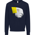 Curled Vatican Flag Kids Sweatshirt Jumper Navy Blue