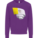 Curled Vatican Flag Kids Sweatshirt Jumper Purple