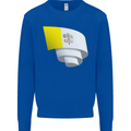 Curled Vatican Flag Kids Sweatshirt Jumper Royal Blue