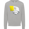 Curled Vatican Flag Kids Sweatshirt Jumper Sports Grey