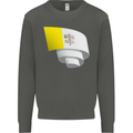 Curled Vatican Flag Kids Sweatshirt Jumper Storm Grey
