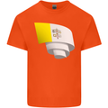 Curled Vatican Flag Kids T-Shirt Childrens Orange