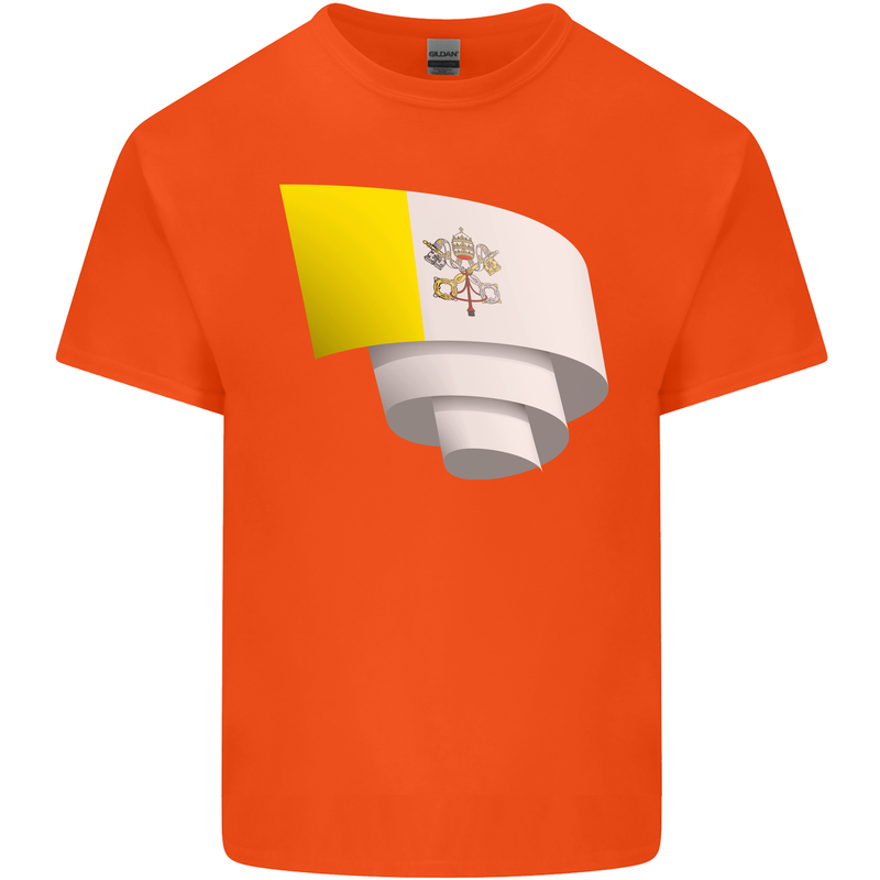 Curled Vatican Flag Kids T-Shirt Childrens Orange