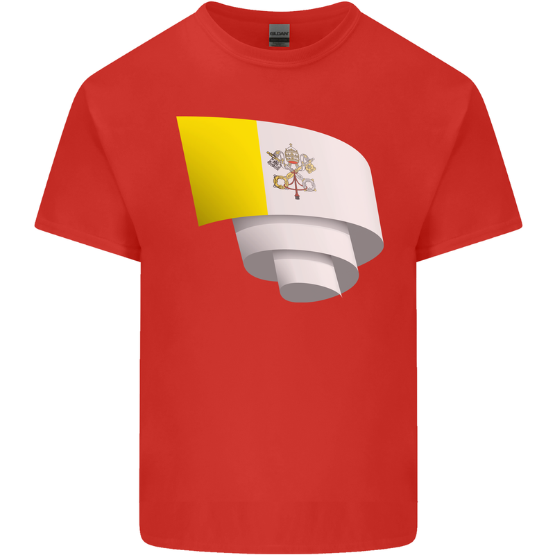 Curled Vatican Flag Kids T-Shirt Childrens Red