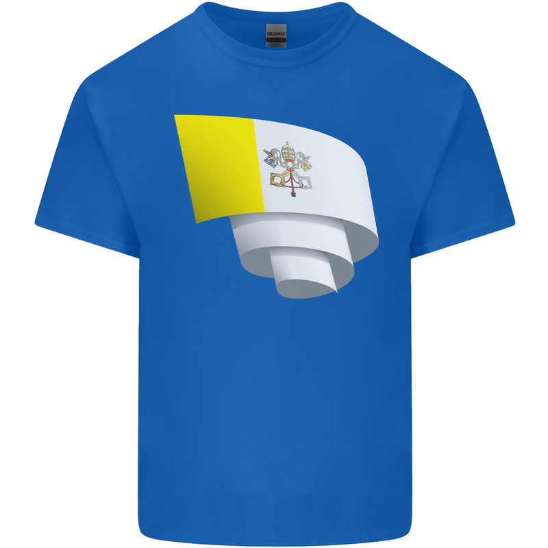 Curled Vatican Flag Kids T-Shirt Childrens Royal Blue