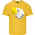 Curled Vatican Flag Kids T-Shirt Childrens Yellow