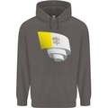 Curled Vatican Flag Mens 80% Cotton Hoodie Charcoal