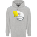 Curled Vatican Flag Mens 80% Cotton Hoodie Sports Grey