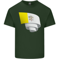 Curled Vatican Flag Mens Cotton T-Shirt Tee Top Forest Green