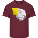 Curled Vatican Flag Mens Cotton T-Shirt Tee Top Maroon