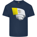 Curled Vatican Flag Mens Cotton T-Shirt Tee Top Navy Blue