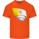 Curled Vatican Flag Mens Cotton T-Shirt Tee Top Orange