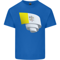 Curled Vatican Flag Mens Cotton T-Shirt Tee Top Royal Blue