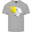 Curled Vatican Flag Mens Cotton T-Shirt Tee Top Sports Grey