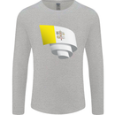 Curled Vatican Flag Mens Long Sleeve T-Shirt Sports Grey