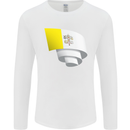 Curled Vatican Flag Mens Long Sleeve T-Shirt White