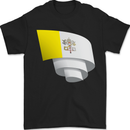 Curled Vatican Flag Mens T-Shirt 100% Cotton Black