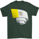 Curled Vatican Flag Mens T-Shirt 100% Cotton Forest Green