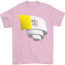 Curled Vatican Flag Mens T-Shirt 100% Cotton Light Pink