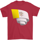 Curled Vatican Flag Mens T-Shirt 100% Cotton Red