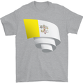 Curled Vatican Flag Mens T-Shirt 100% Cotton Sports Grey
