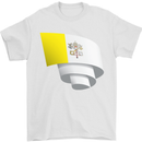 Curled Vatican Flag Mens T-Shirt 100% Cotton White