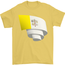Curled Vatican Flag Mens T-Shirt 100% Cotton Yellow