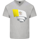 Curled Vatican Flag Mens V-Neck Cotton T-Shirt Sports Grey