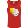 Curled Vatican Flag Mens Vest Tank Top Red