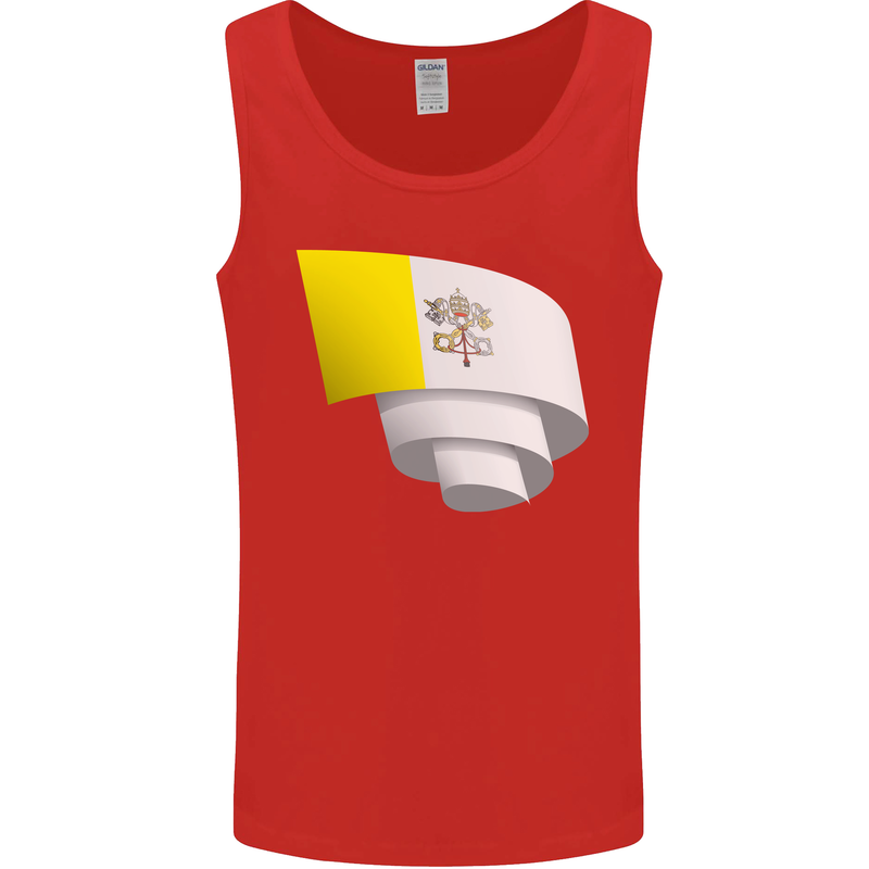 Curled Vatican Flag Mens Vest Tank Top Red