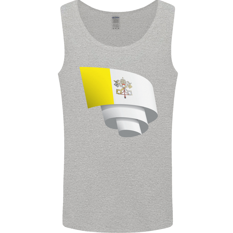 Curled Vatican Flag Mens Vest Tank Top Sports Grey