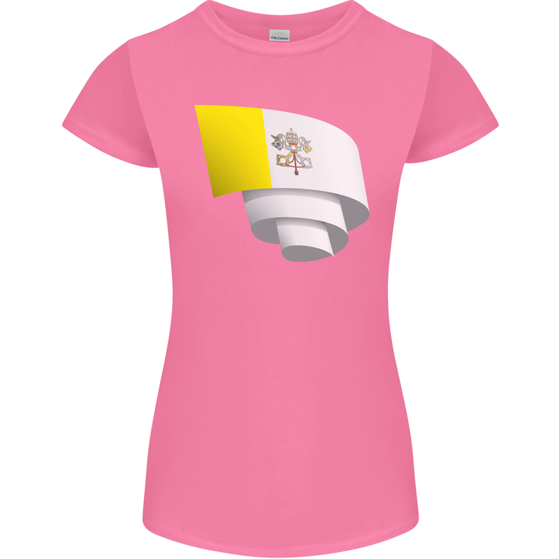 Curled Vatican Flag Womens Petite Cut T-Shirt Azalea