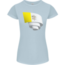 Curled Vatican Flag Womens Petite Cut T-Shirt Light Blue