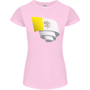 Curled Vatican Flag Womens Petite Cut T-Shirt Light Pink